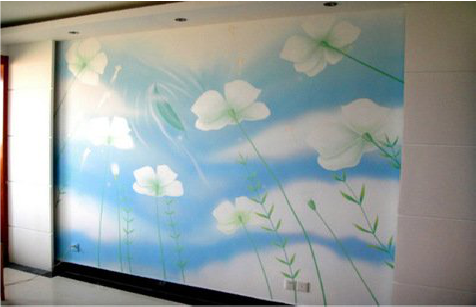 射洪画墙绘怎么画好白云的蓬松感？