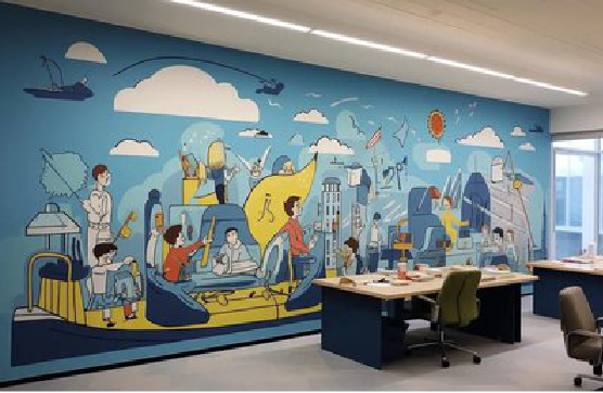 射洪办公室墙绘的特点。