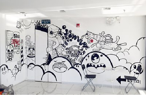 射洪手绘墙并非传统涂鸦。